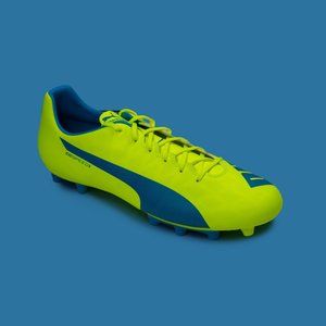 Puma evoSpeed 5.4 Yellow Blue Soccer Cleats Mens Size 12 US NWT
